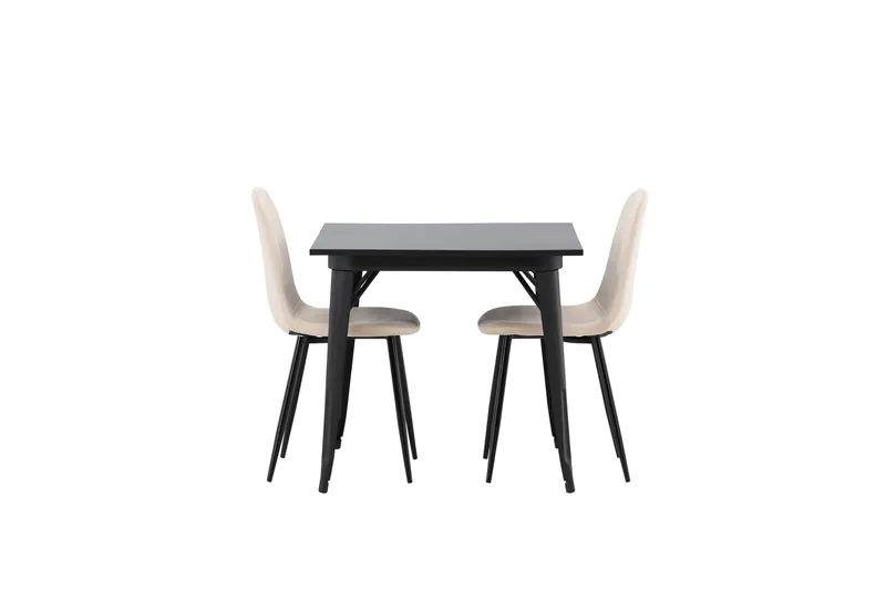 Tempe Matgrupp 80 cm Rektangulär med 2 Polar stolar - Beige - Möbler - Matplats - Matgrupp & matbord med stolar