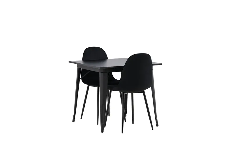 Tempe Matgrupp 80 cm Rektangulär med 2 Polar stolar - Svart - Möbler - Matplats - Matgrupp & matbord med stolar