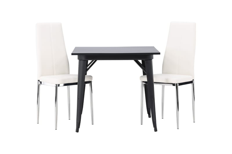 Tempe Matgrupp 80 cm Rektangulär med 2 Pastill stolar - Svart - Möbler - Matplats - Matgrupp & matbord med stolar