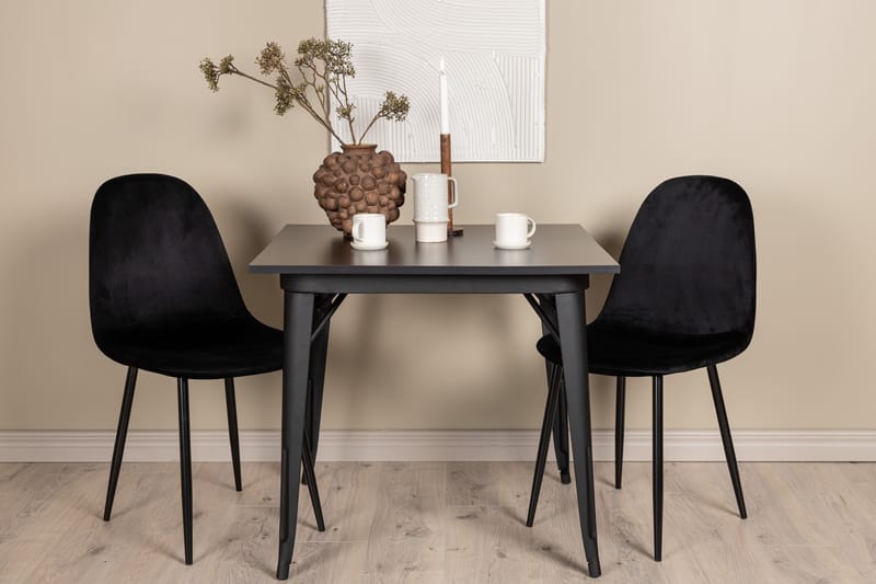 Tempe Matgrupp 80 cm Rektangulär med 2 Polar stolar - Svart - Möbler - Matplats - Matgrupp & matbord med stolar