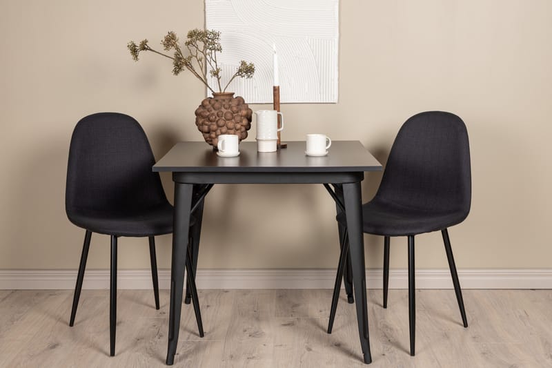 Tempe Matgrupp 80 cm Rektangulär med 2 Polar stolar - Svart - Möbler - Matplats - Matgrupp & matbord med stolar