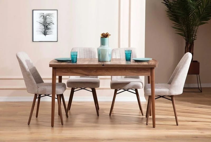 Teral Matgrupp Förlängningsbar 130-170 cm med 4 Stolar - Möbler - Matplats - Matgrupp & matbord med stolar