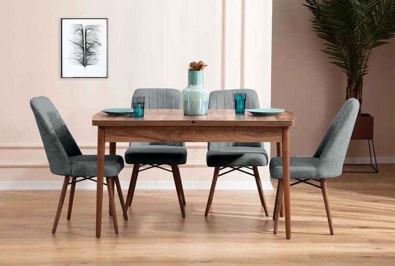 Teral Matgrupp Förlängningsbar 130-170 cm med 4 Stolar - Möbler - Matplats - Matgrupp & matbord med stolar