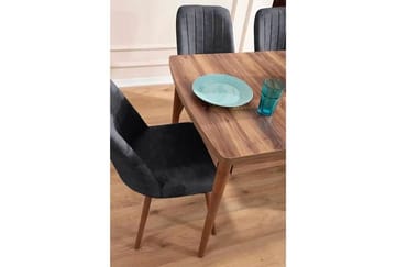 Teral Matgrupp Förlängningsbar 130-170 cm med 6 Stolar - Antracit - Möbler - Matplats - Matgrupp & matbord med stolar