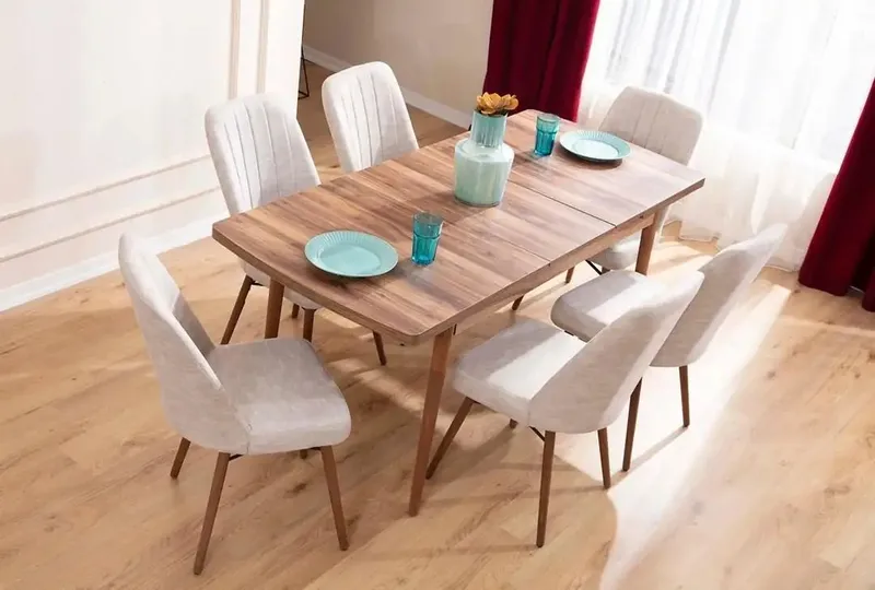Teral Matgrupp Förlängningsbar 130-170 cm med 6 Stolar - Möbler - Matplats - Matgrupp & matbord med stolar