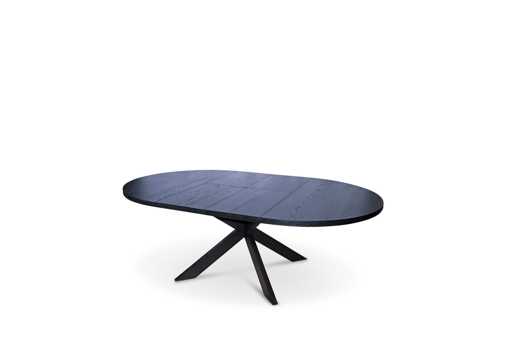 tofta förlängningsbart matbord 140-180 cm runt för 8 personer  i massivt trä - svart