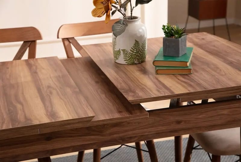 Toolenpas Matgrupp Bord 130 cm + 4 Stolar - Brun - Möbler - Matplats - Matgrupp & matbord med stolar