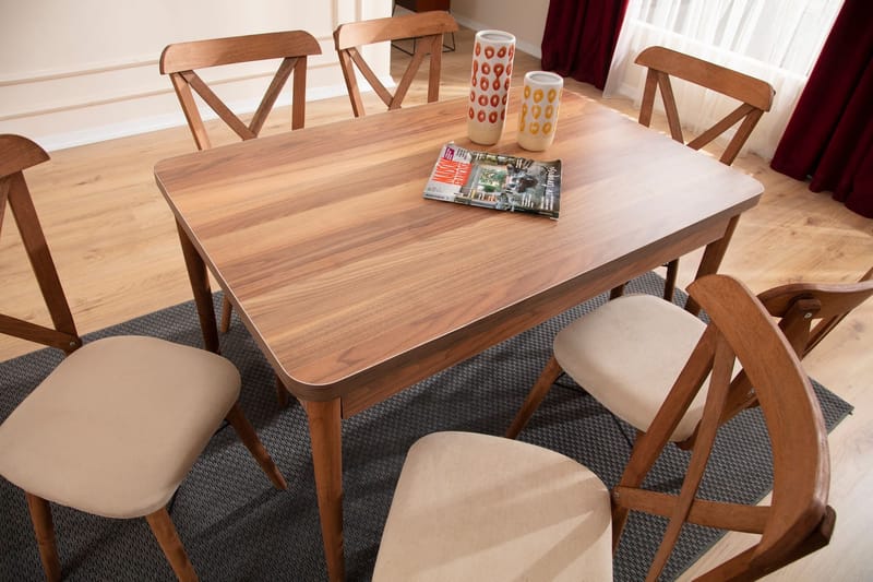 Toolenpas Matgrupp Förlängningsbar 130-170 cm med 6 Stolar - Möbler - Matplats - Matgrupp & matbord med stolar