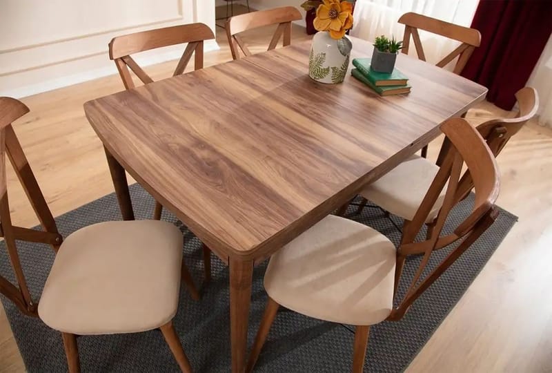Toolenpas Matgrupp Förlängningsbar 130-170 cm med 6 Stolar - Möbler - Matplats - Matgrupp & matbord med stolar