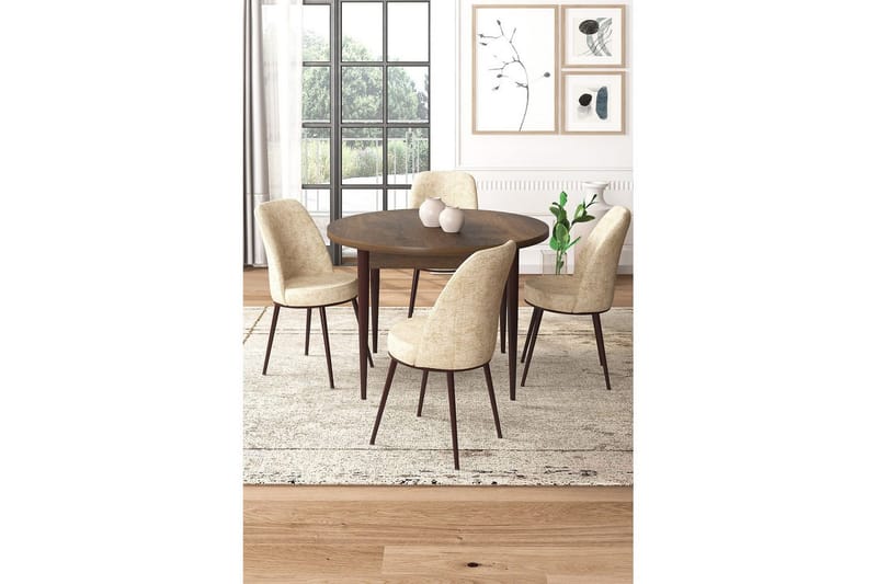 Tor Matgrupp 4-sits - Brun/Beige - Möbler - Matplats - Matgrupp & matbord med stolar
