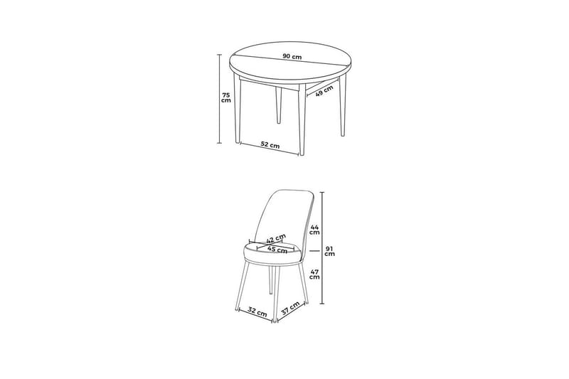 Tor Matgrupp 4-sits - Brun/Beige - Möbler - Matplats - Matgrupp & matbord med stolar