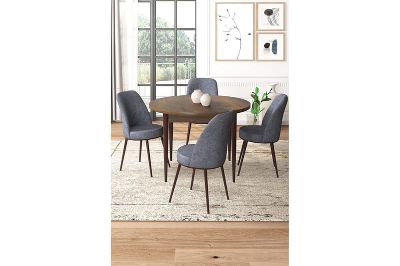 Tor Matgrupp 4-sits - Brun/Grå - Möbler - Matplats - Matgrupp & matbord med stolar
