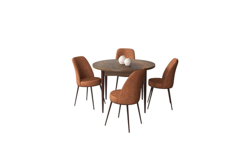 Tor Matgrupp 4-sits - Brun/Röd - Möbler - Matplats - Matgrupp & matbord med stolar