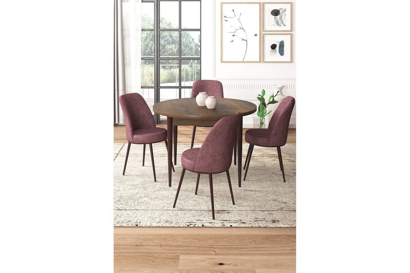 Tor Matgrupp 4-sits - Brun/Rosa - Möbler - Matplats - Matgrupp & matbord med stolar