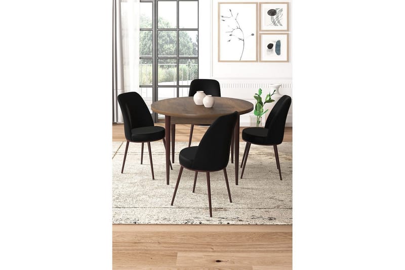 Tor Matgrupp 4-sits - Brun/Svart - Möbler - Matplats - Matgrupp & matbord med stolar