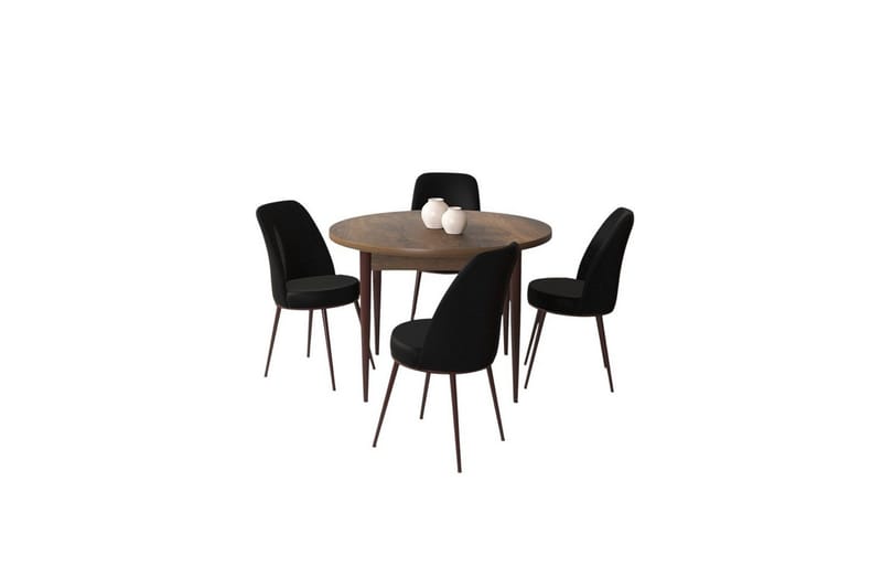 Tor Matgrupp 4-sits - Brun/Svart - Möbler - Matplats - Matgrupp & matbord med stolar
