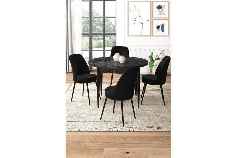 Tor Matgrupp 4-sits - Svart - Möbler - Matplats - Matgrupp & matbord med stolar