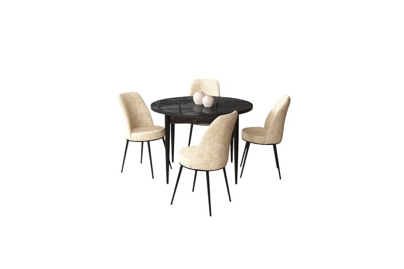 Tor Matgrupp 4-sits - Svart/Beige - Möbler - Matplats - Matgrupp & matbord med stolar