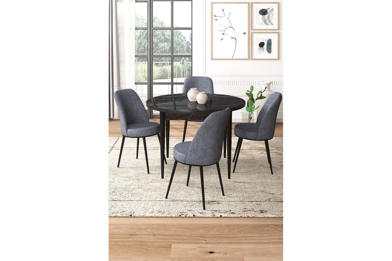 Tor Matgrupp 4-sits - Svart/Grå - Möbler - Matplats - Matgrupp & matbord med stolar