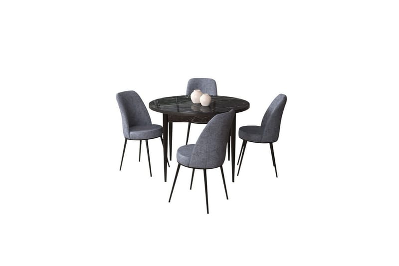 Tor Matgrupp 4-sits - Svart/Grå - Möbler - Matplats - Matgrupp & matbord med stolar