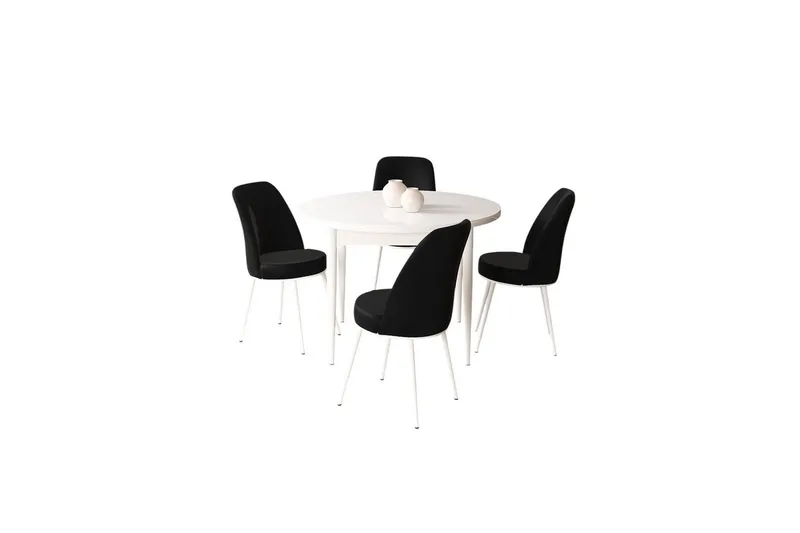 Tor Matgrupp 4-sits - Vit/Svart - Möbler - Matplats - Matgrupp & matbord med stolar