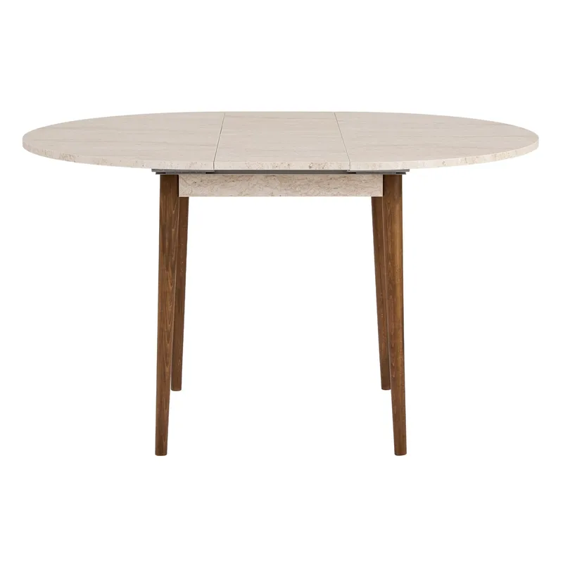 Tralven Matbord 131 cm Rund - Travertin Och Valnöt - Möbler - Matplats - Matbord & köksbord