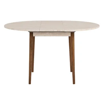 Tralven Matbord 131 cm Rund - Travertin Och Valnöt - Möbler - Matplats - Matbord & köksbord