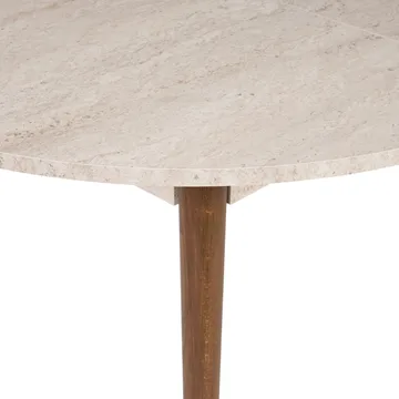 Tralven Matbord 131 cm Rund - Travertin Och Valnöt - Möbler - Matplats - Matbord & köksbord