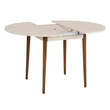 Tralven Matbord 131 cm Rund - Travertin Och Valnöt - Möbler - Matplats - Matbord & köksbord