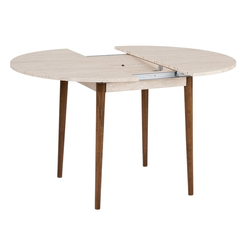 Tralven Matbord 131 cm Rund - Travertin Och Valnöt - Möbler - Matplats - Matbord & köksbord