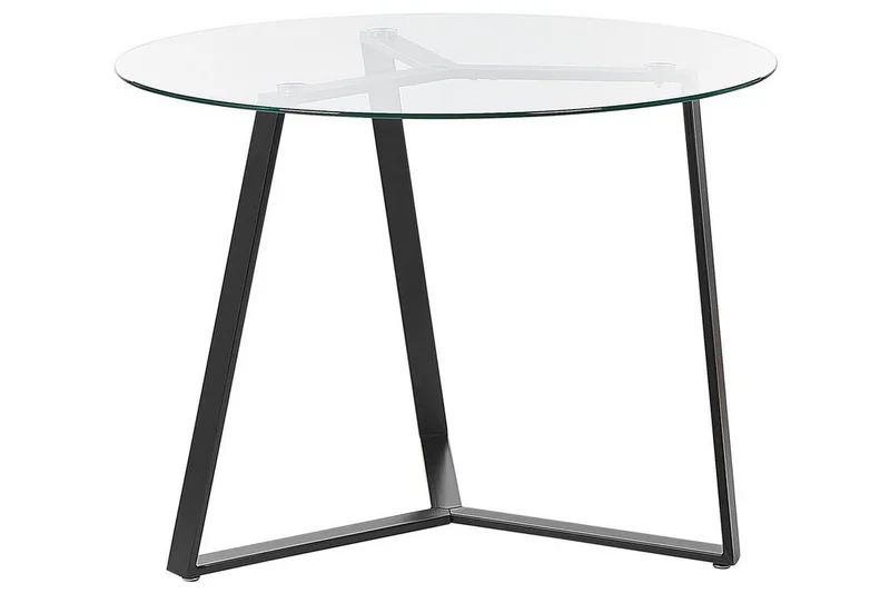 Triggiano Litet Runt Matbord 100 cm i Glas - Svart - Möbler - Matplats - Matbord & köksbord
