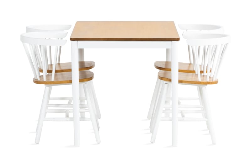 TROYAN Matbord 120 cm + 4 st SINISA Matstolar Brun - Matgrupp & matbord med stolar