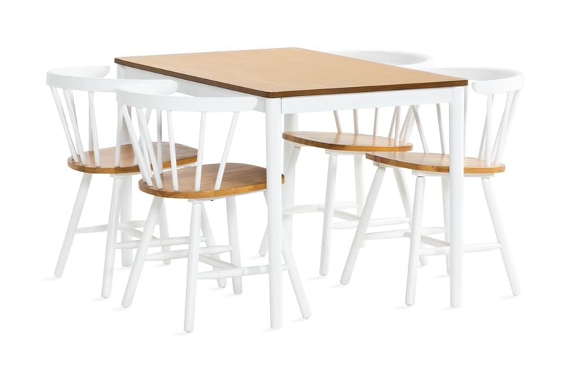 TROYAN Matbord 120 cm + 4 st SINISA Matstolar Brun - Matgrupp & matbord med stolar