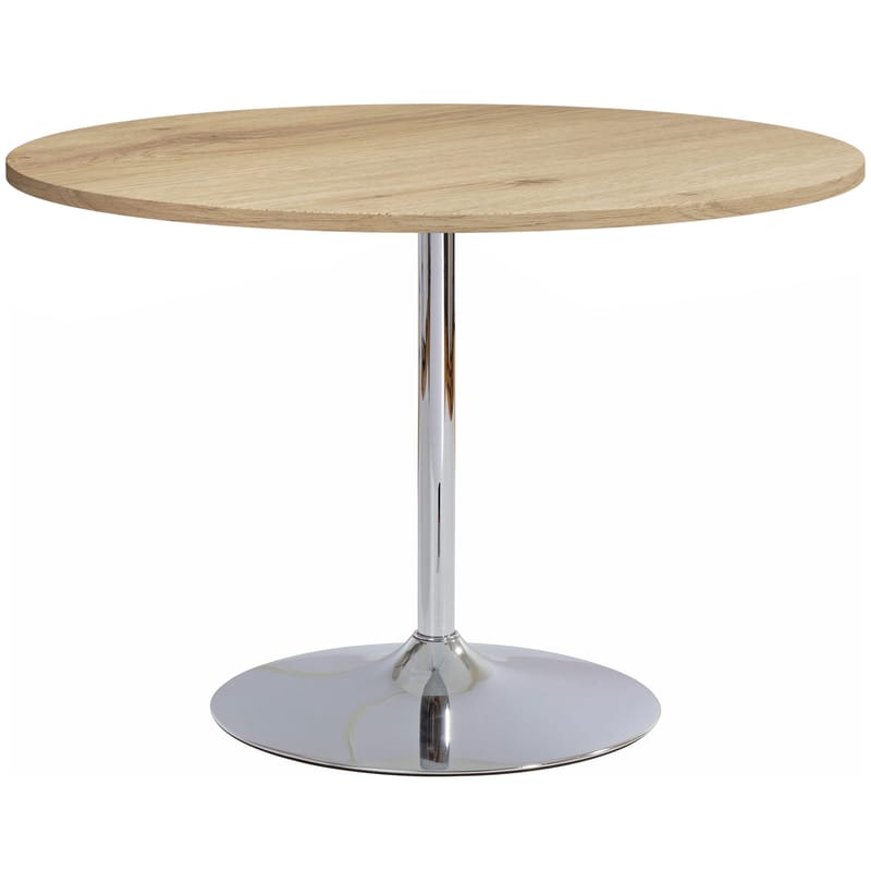 Trumpet Matbord Rund 110 cm, Ek/Krom