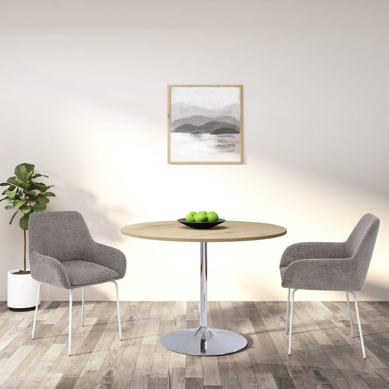Trumpet Matbord Rund 110 cm - Ek/Krom - Möbler - Matplats - Matbord & köksbord
