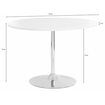 Trumpet Matbord Rund 110 cm - Ek/Krom - Möbler - Matplats - Matbord & köksbord