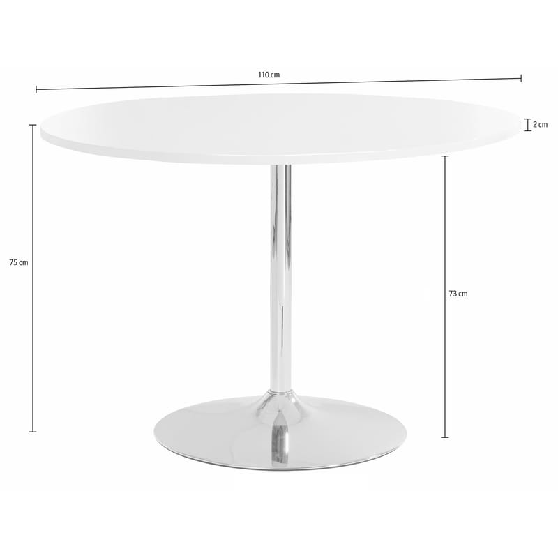 Trumpet Matbord Rund 110 cm - Ek/Krom - Möbler - Matplats - Matbord & köksbord