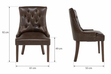 Tuva Matstol & Köksstol i Konstläder med Träben - Brun - Möbler - Matplats - Matstol & köksstol