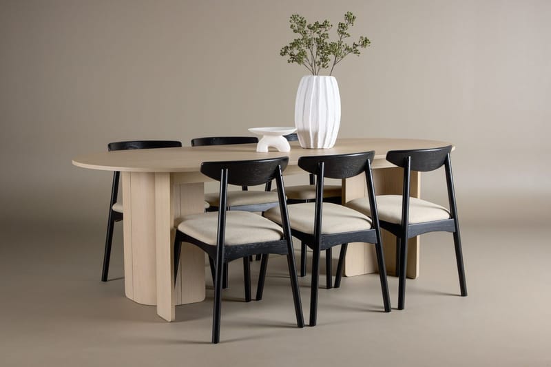Tyresö Oval Matbord med 6 Ven Matstol