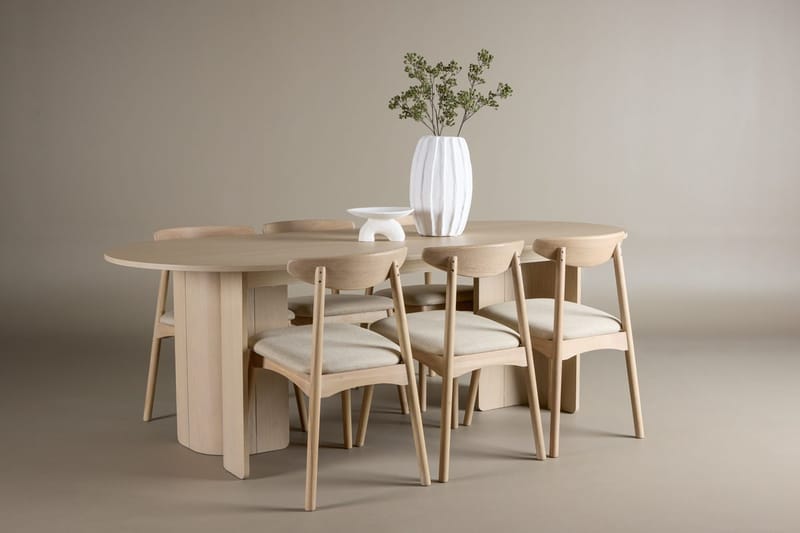 Tyresö Oval Matbord med 6 Ven Matstol
