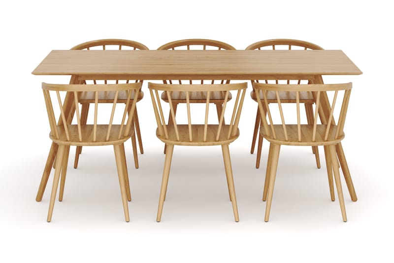 Tyrö Matgrupp med 6 st Tyrö Karmstolar - Oak/Oak - Möbler - Matplats - Matgrupp & matbord med stolar