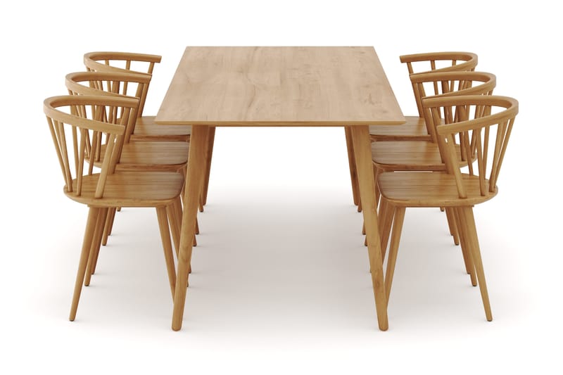 Tyrö Matgrupp med 6 st Tyrö Karmstolar - Oak/Oak - Möbler - Matplats - Matgrupp & matbord med stolar