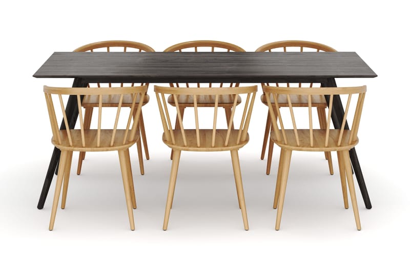 Tyrö Matgrupp med 6 st Tyrö Karmstolar - Smoked Oak/Oak - Möbler - Matplats - Matgrupp & matbord med stolar