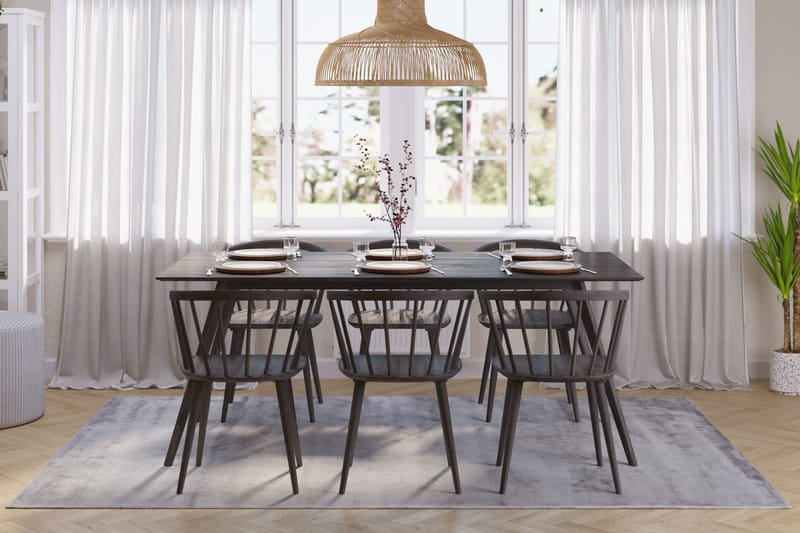 Tyrö Matgrupp med 6 st Tyrö Karmstolar - Smoked Oak/Smoked Oak - Möbler - Matplats - Matgrupp & matbord med stolar