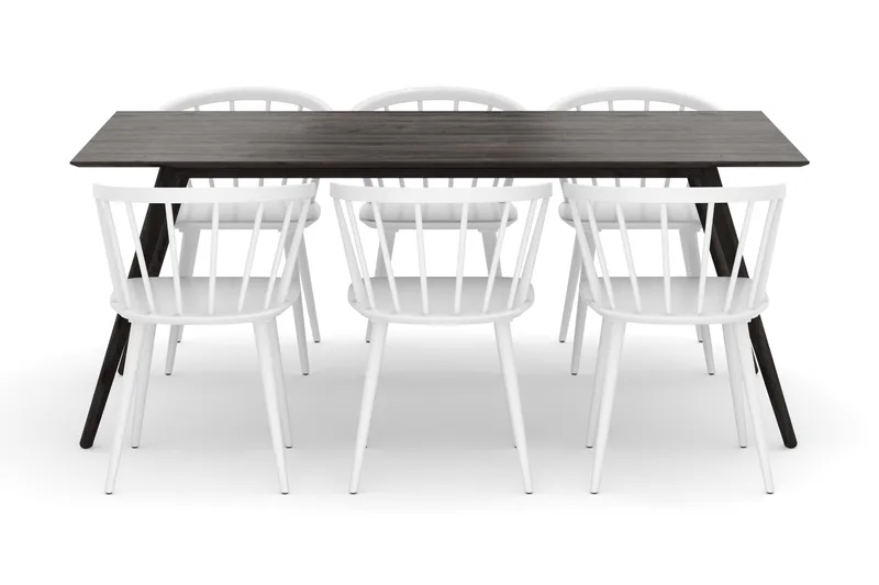 Tyrö Matgrupp med 6 st Tyrö Karmstolar - Smoked Oak/White - Möbler - Matplats - Matgrupp & matbord med stolar