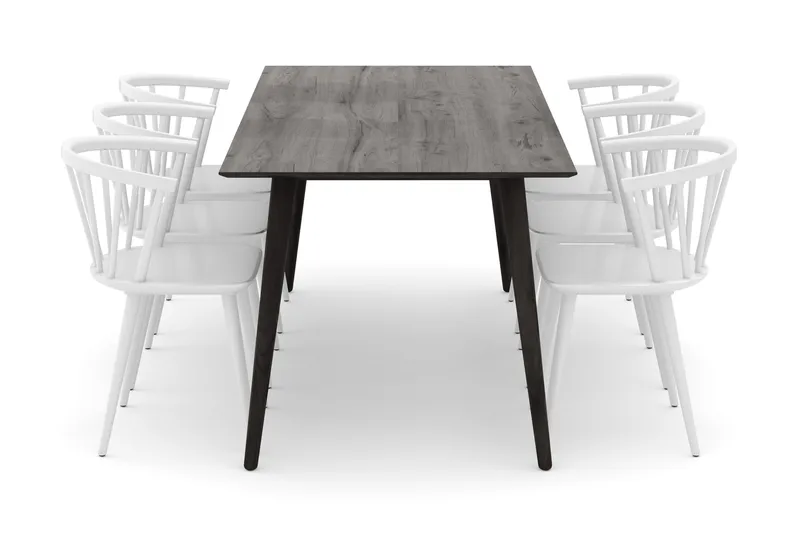 Tyrö Matgrupp med 6 st Tyrö Karmstolar - Smoked Oak/White - Möbler - Matplats - Matgrupp & matbord med stolar