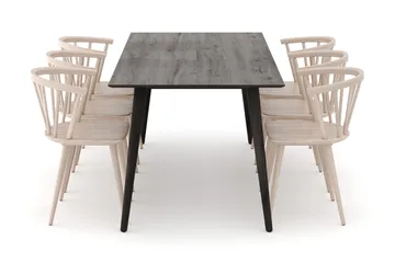 Tyrö Matgrupp med 6 st Tyrö Karmstolar - Smoked Oak/Whitewash - Möbler - Matplats - Matgrupp & matbord med stolar