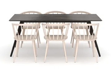 Tyrö Matgrupp med 6 st Tyrö Karmstolar - Smoked Oak/Whitewash - Möbler - Matplats - Matgrupp & matbord med stolar