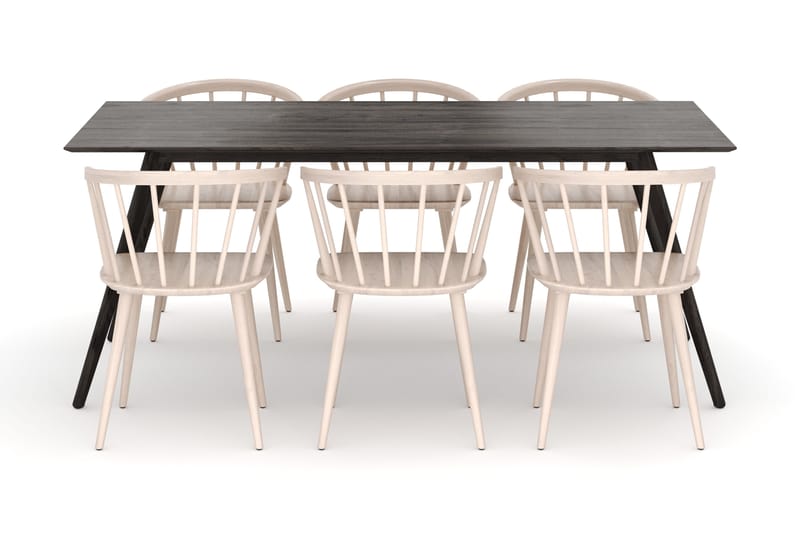 Tyrö Matgrupp med 6 st Tyrö Karmstolar - Smoked Oak/Whitewash - Möbler - Matplats - Matgrupp & matbord med stolar