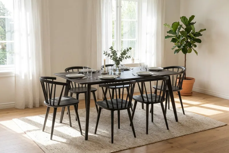 Tyrö Rektangulär Matbord & köksbord 190 cm x 90 cm Askträ - Rökt ek - Möbler - Matplats - Matbord & köksbord